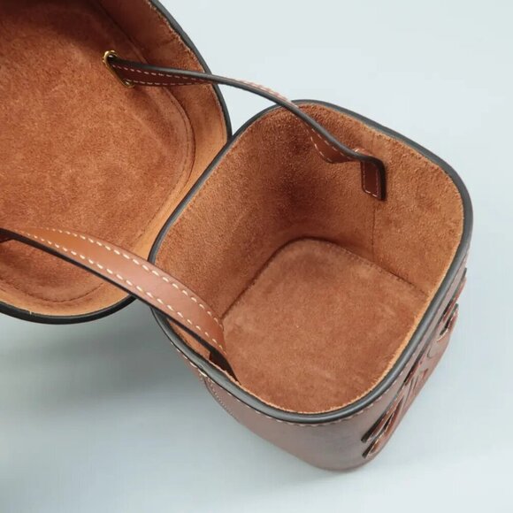 100% Authentic Celine Triomphe Mini Brown Leather Shoulder Bag 2192-07724 - Picture 9 of 12